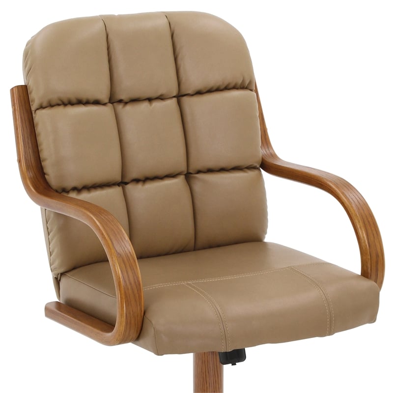 Chromcraft Douglas Swivel Dining Arm Chair in Chestnut Wood Finish (Set of 2)