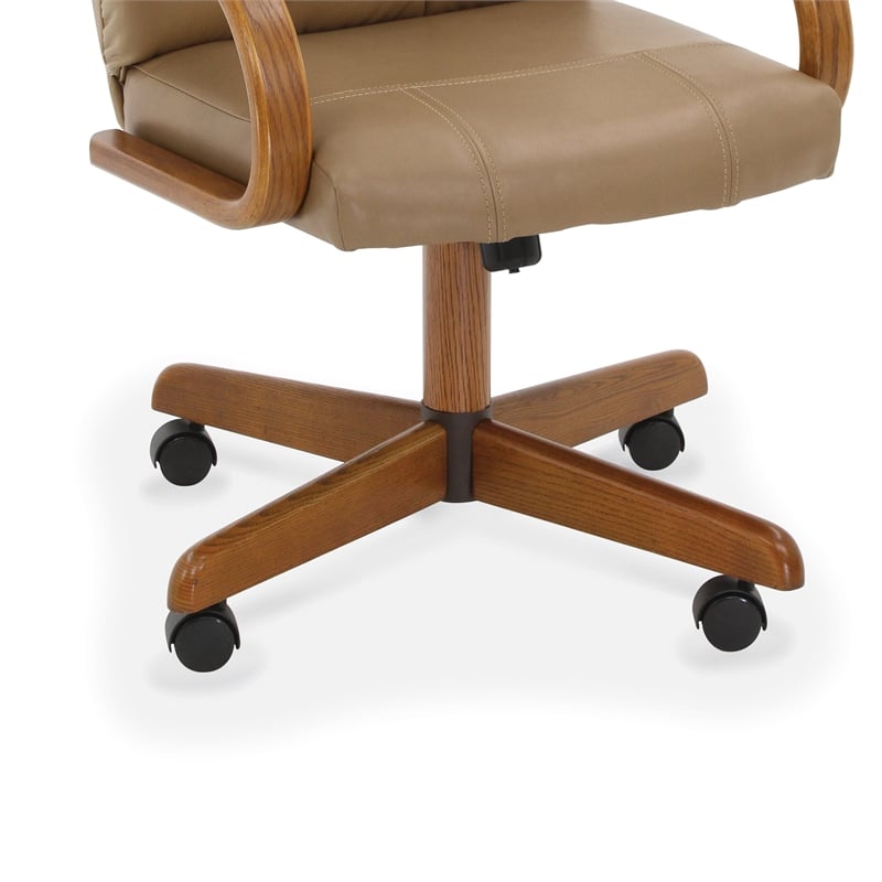 Chromcraft Douglas Swivel Dining Arm Chair in Chestnut Wood Finish (Set of 2)