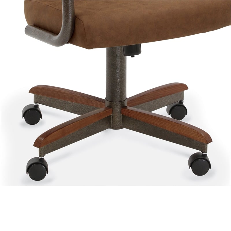 Chromcraft Douglas Swivel Dining Chair in Walnut and Texture Bronze (Set of 2)