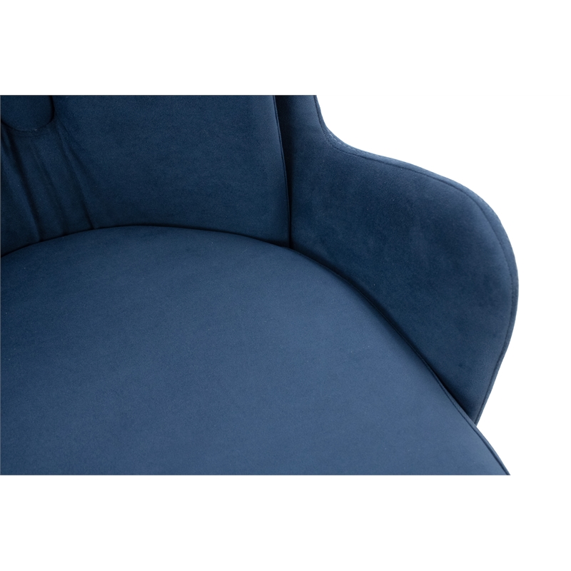 Chromcraft Fabric Dining Upholstered Caster Chair in Antonio Navy (set of 2)
