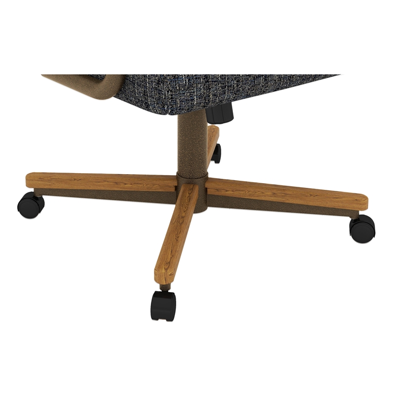 Chromcraft CM188 Caster Dining Chair in Chestnut Solid Wood and Bronze Finish