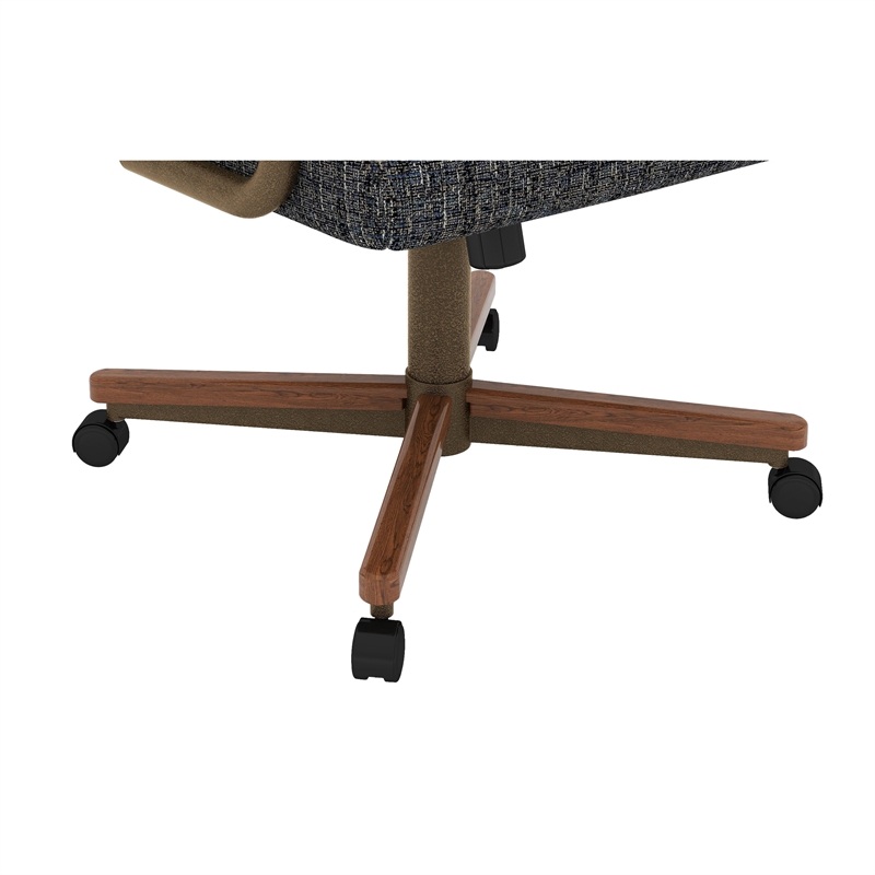 Chromcraft CM188 Caster Dining Chair in Solid Wood Walnut and Bronze Finish