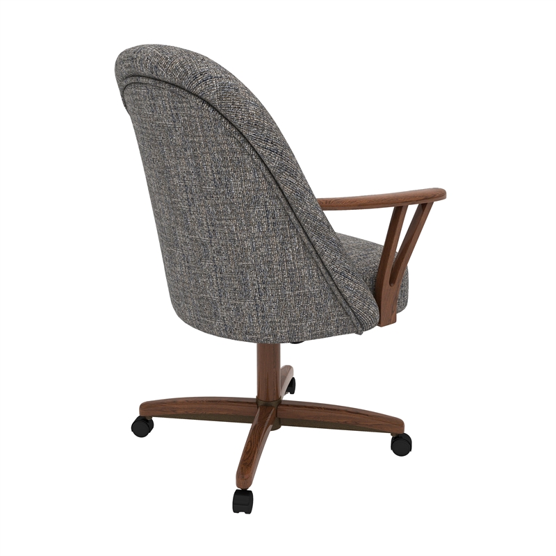 Chromcraft CM127 Caster Dining Chair in Solid Wood Walnut Finish