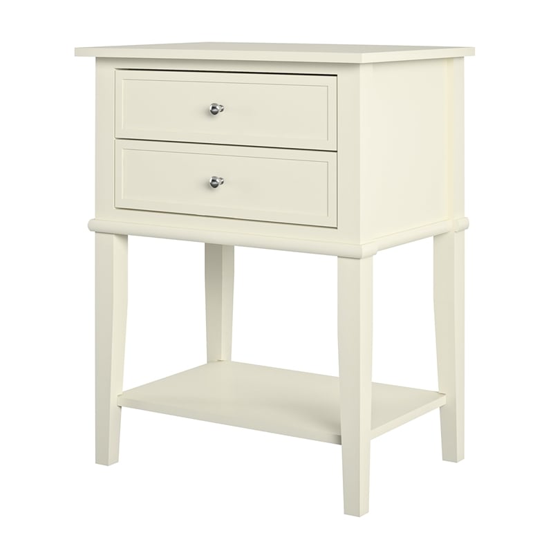 Ameriwood Home Franklin 2 Drawer Accent Table in White