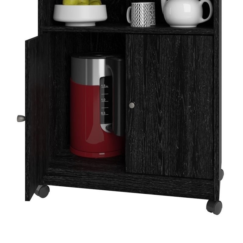 Altra Furniture Landry Microwave Cart in Black Ebony Ash