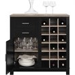 Altra Furniture Carver Wine Cabinet in Black Sonoma Oak