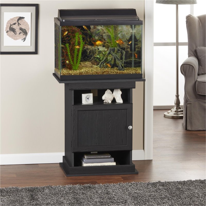 Altra Furniture Flipper Aquarium Stand in Black Oak