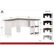 Altra Furniture Dakota L Shape Desk in White and Sonoma Oak