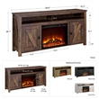 Ameriwood Home Farmington 60'' Fireplace TV Stand in Light Pine
