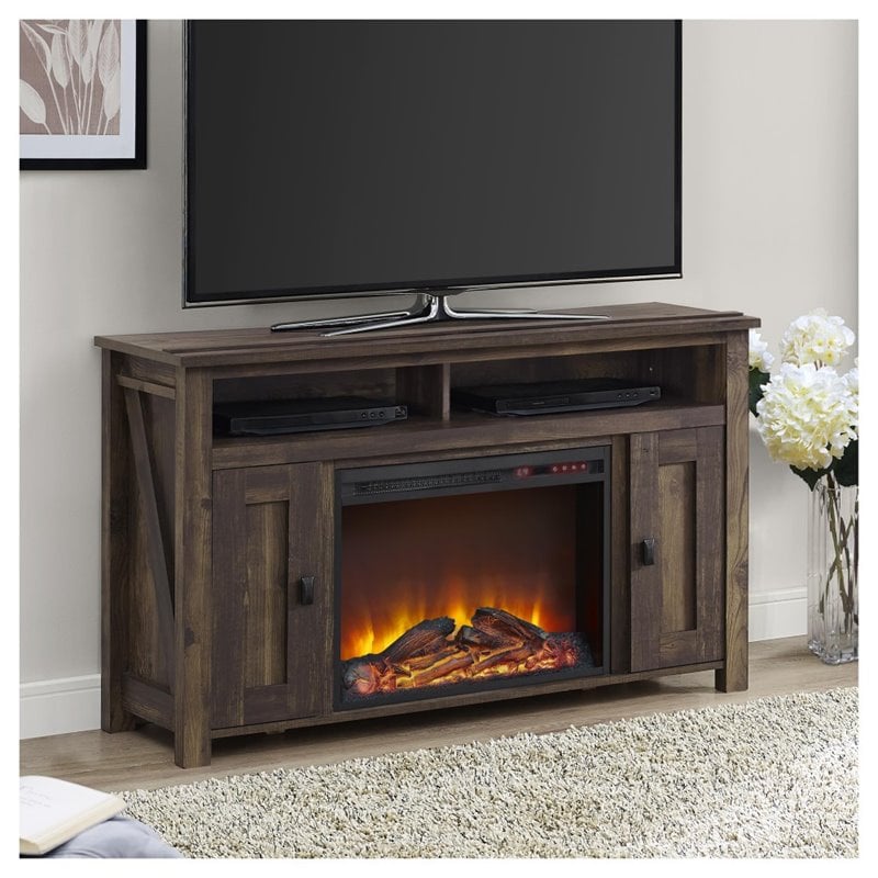 Altra Furniture Farmington 50'' Fireplace TV Stand in Heritage Pine