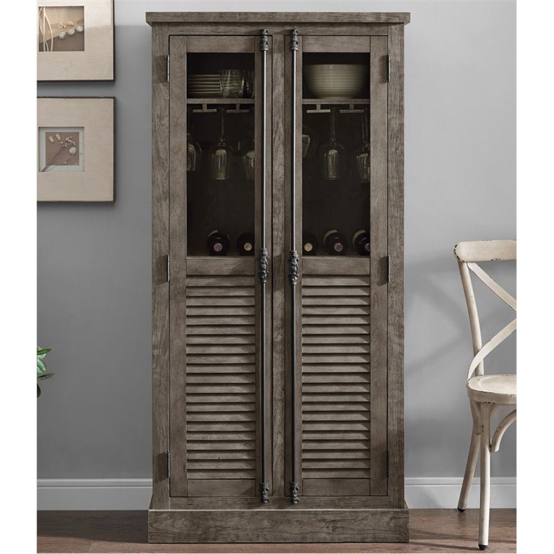 Ameriwood Home Sienna Park Bar Cabinet in Rustic Gray