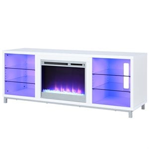Ameriwood Home Lumina Fireplace TV Stand for TVs up to 70'' Wide in White