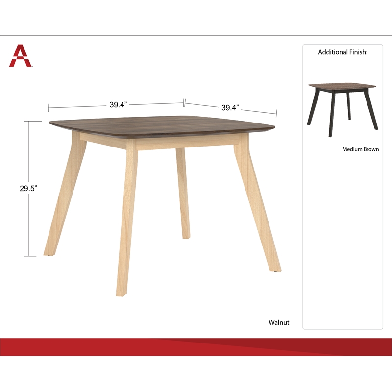 Ameriwood AX1 Commercial-Grade Square Meeting Table in Walnut