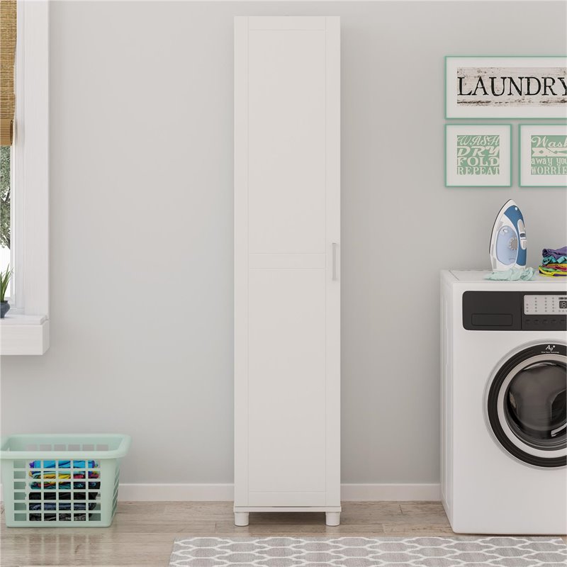 SystemBuild Callahan 16 Inch Utility Storage Cabinet in White