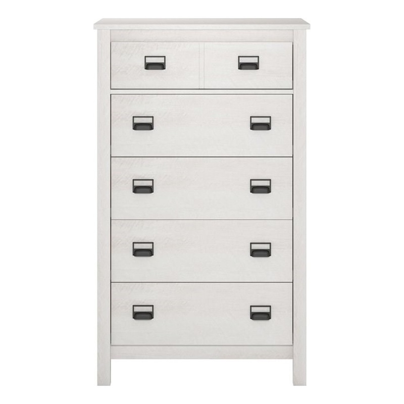Ameriwood Home Adams 5 Drawer Dresser in Ivory Oak