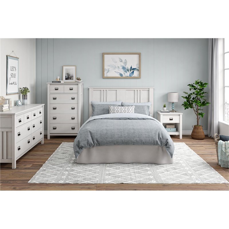 Ameriwood Home Adams 5 Drawer Dresser in Ivory Oak