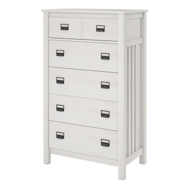 Ameriwood Home Adams 5 Drawer Dresser in Ivory Oak