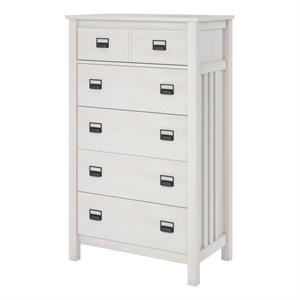 Ameriwood Home Adams 5 Drawer Dresser in Ivory Oak