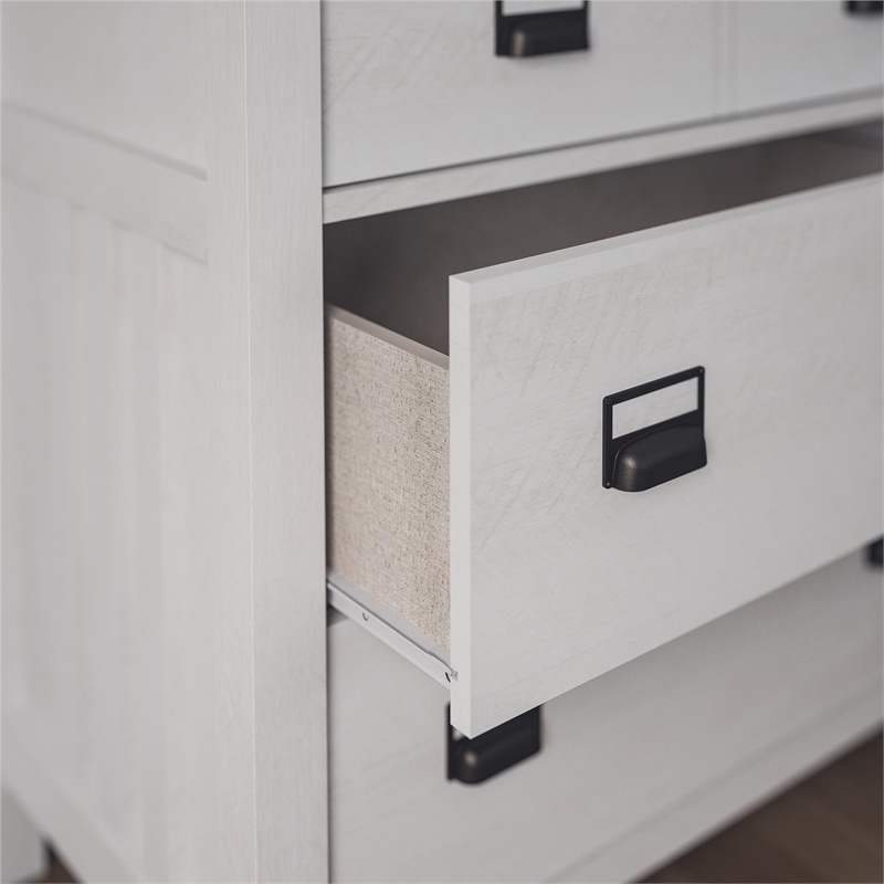Ameriwood Home Adams 5 Drawer Dresser in Ivory Oak