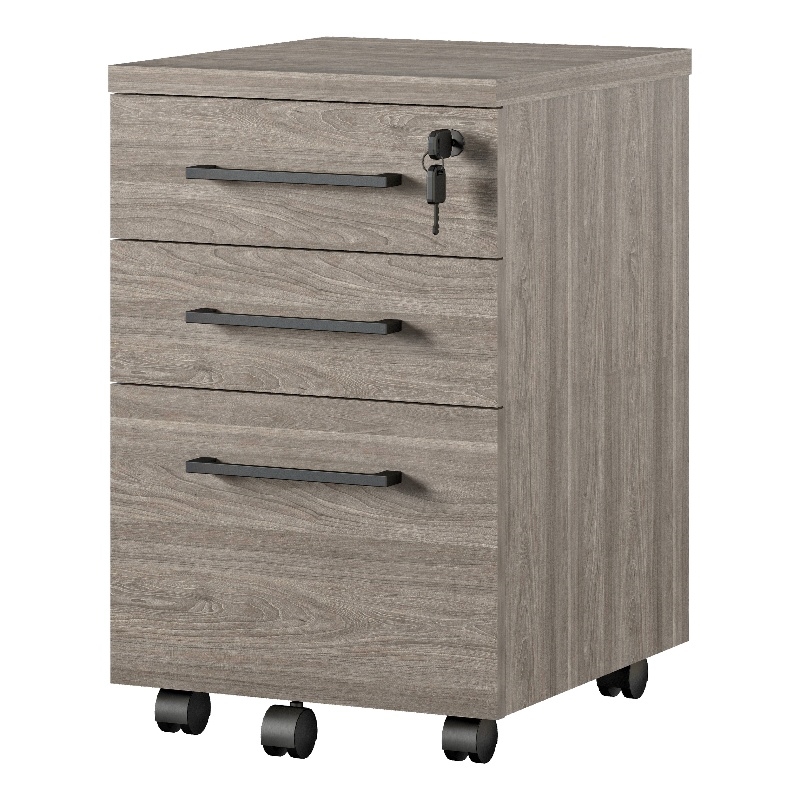 Ameriwood Parkside Mobile File Cabinet in Light Brown Oak