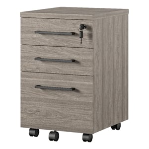 Ameriwood Parkside Mobile File Cabinet in Light Brown Oak