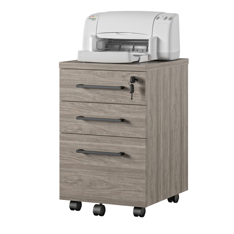 Ameriwood Parkside Mobile File Cabinet in Light Brown Oak