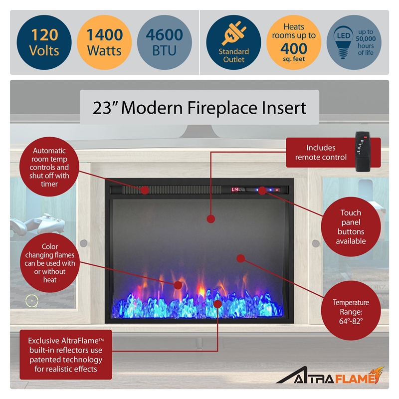 Ameriwood Home 6873847COM Sydney View Fireplace 70
