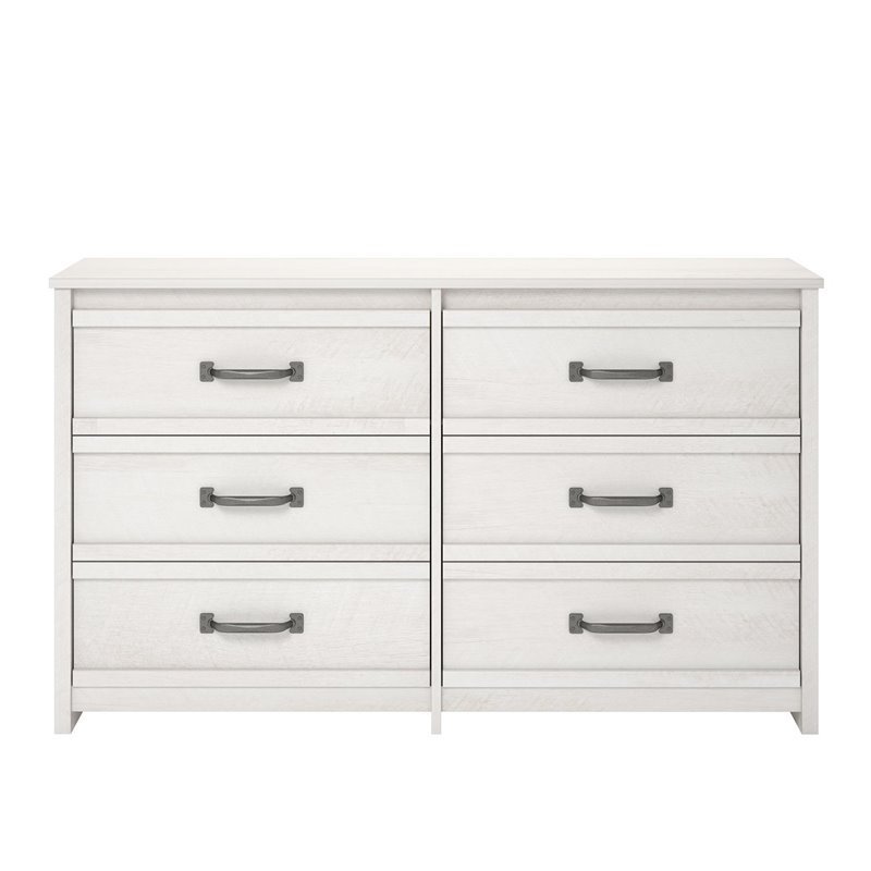 Ameriwood Home Bassinger 6 Drawer Dresser in Ivory Oak