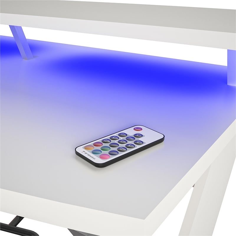 NTense Xtreme Gaming Desk with Riser in White