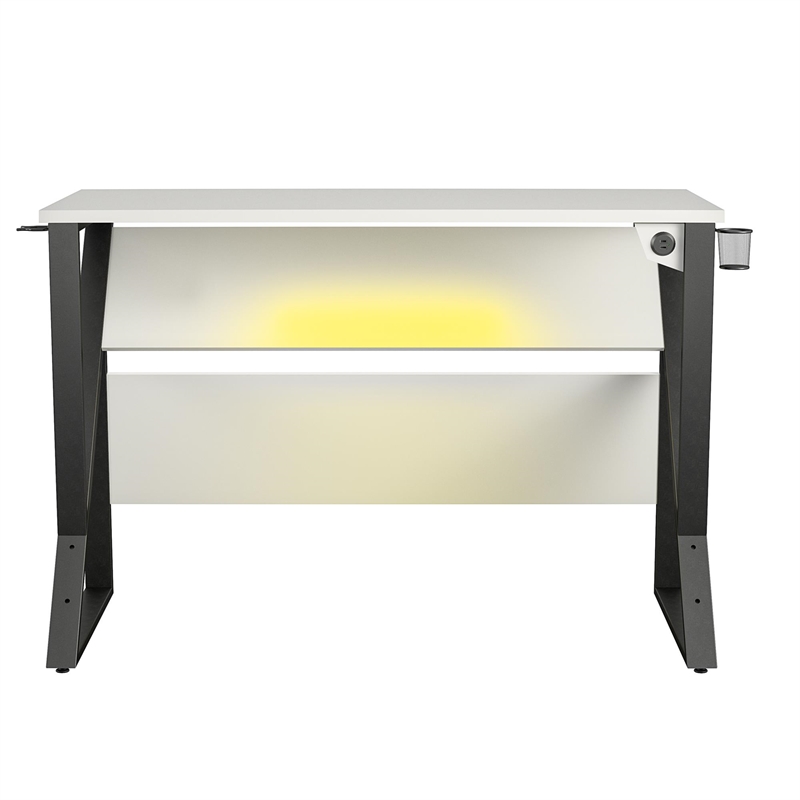 NTense Genesis Adjustable Gaming Desk in White