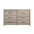 Ameriwood Home Engineered Wood Bassinger 6 Drawer Dresser in Gray Oak