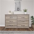 Ameriwood Home Engineered Wood Bassinger 6 Drawer Dresser in Gray Oak