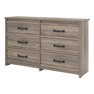 Ameriwood Home Engineered Wood Bassinger 6 Drawer Dresser in Gray Oak
