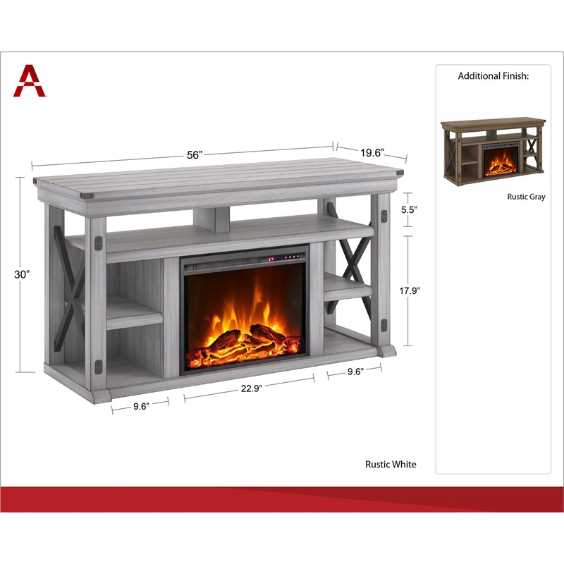 Ameriwood Home Wildwood Fireplace TV Stand up to 60