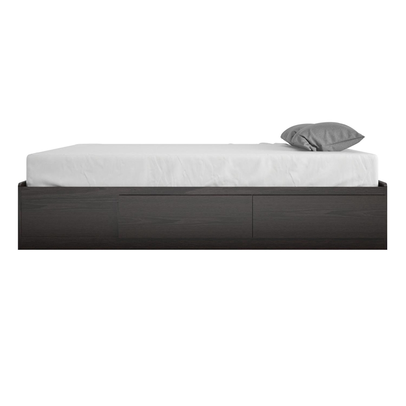Ameriwood Home Full Platform Bed with Drawers in Espresso