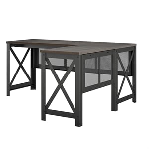 Ameriwood Home Hudson L Desk with Lift Top in Walnut
