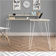 Ameriwood Home Haven L Desk with Riser in Natural/White