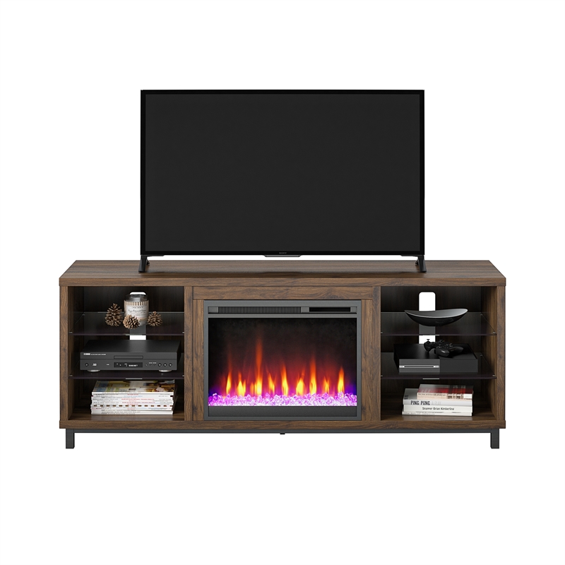 Ameriwood Home Lumina Deluxe Fireplace TV Stand for TVs up to 70