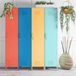 Novogratz Cache Single Metal Locker Storage Cabinet in Orange