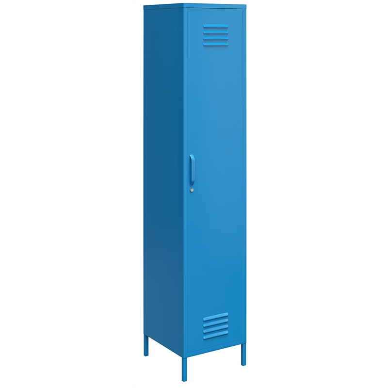 Novogratz Cache Single Metal Locker Storage Cabinet in Blue