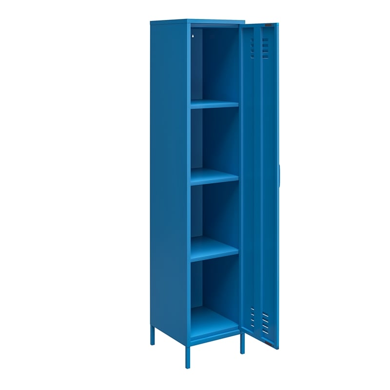 Novogratz Cache Single Metal Locker Storage Cabinet in Blue