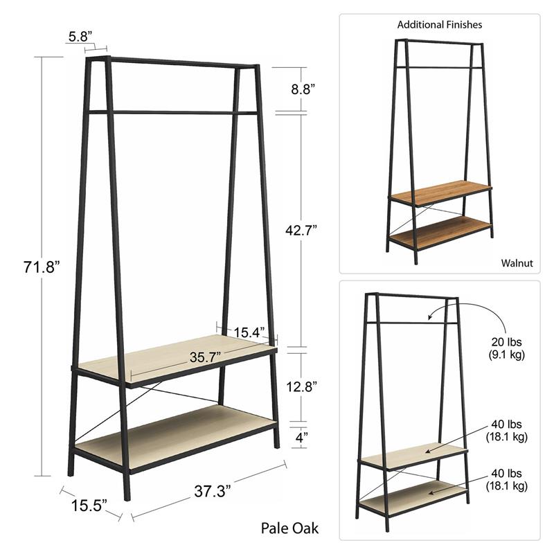 Ameriwood Home Drexel Closet Storage Rack in Pale Oak
