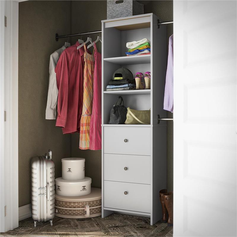Systembuild Beckett Closet Storage Organizer in Dove Gray