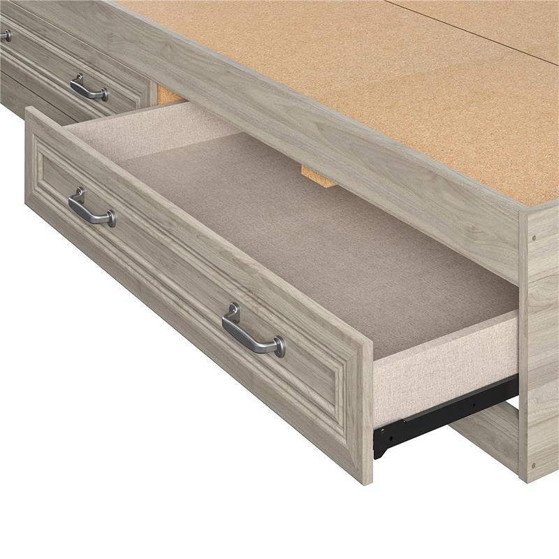 Little Seeds Sierra Ridge Levi Twin Bed with Storage in Light Walnut