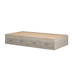 Little Seeds Sierra Ridge Levi Twin Bed with Storage in Light Walnut