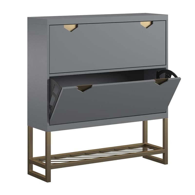 CosmoLiving by Cosmopolitan Brielle Entryway Shoe Storage in Graphite Gray