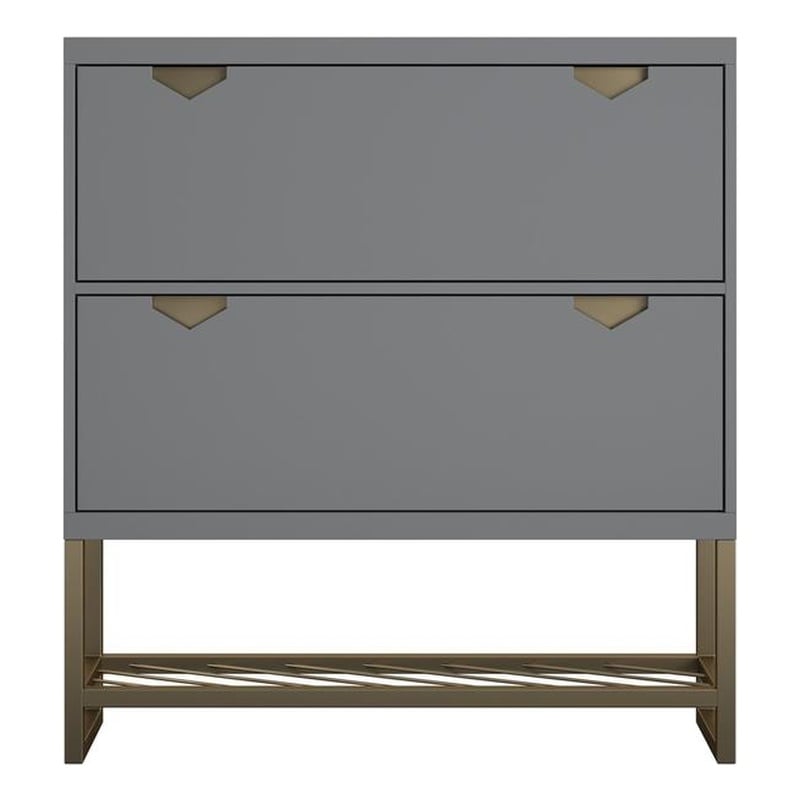 CosmoLiving by Cosmopolitan Brielle Entryway Shoe Storage in Graphite Gray