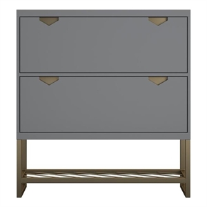 CosmoLiving by Cosmopolitan Brielle Entryway Shoe Storage in Graphite Gray