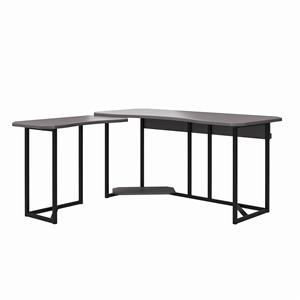 NTense Quest Gaming L Desk with CPU Stand in Gray