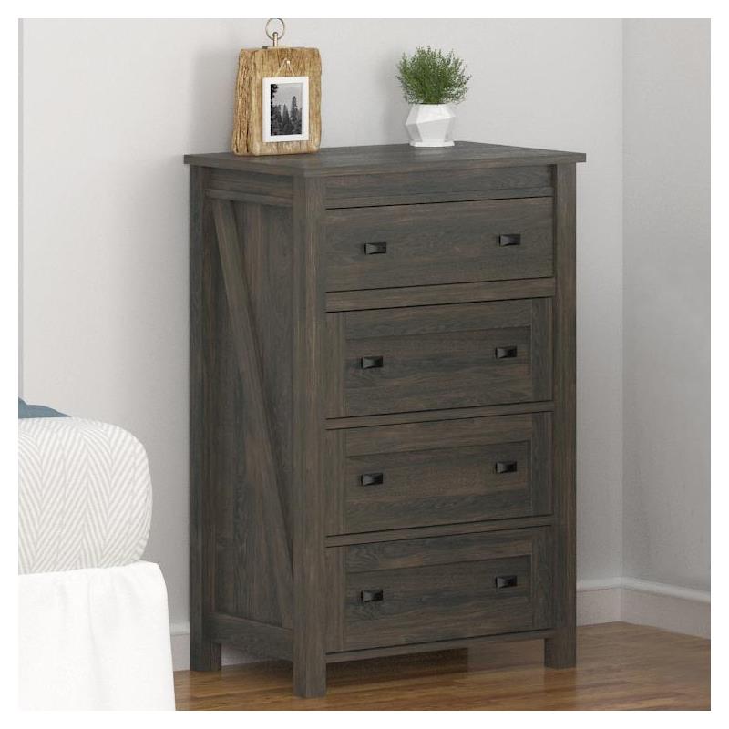 Ameriwood Home Farmington 4 Drawer Dresser in Weathered Oak